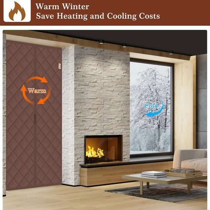Winter magnetic thermal insulated door curtain