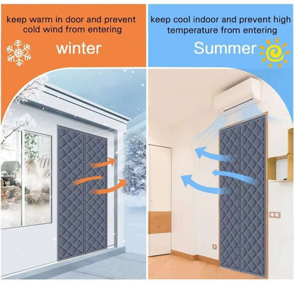 Winter magnetic thermal insulated door curtain